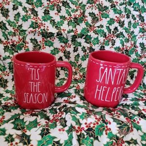 Rae Dunn Christmas mugs set of 2 new red